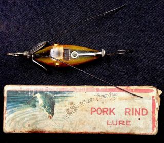 Vintage Fishing Lures Heddon Pork Rind Lure Very Rare Color