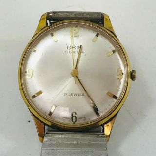 Vintage Swiss Oris 17 Jewel Mens Watch Gold Plated Case