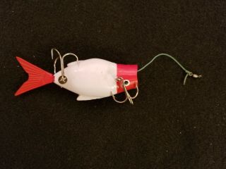 Vintage PowerPak Minnow Lure RED WHITE fished 2