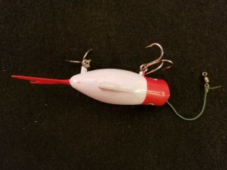 Vintage PowerPak Minnow Lure RED WHITE fished 3