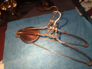 Antique Clothes Hangers With Trouser Rod,  Brass,  Messing & Metal. 3
