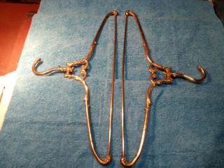 Antique Clothes Hangers With Trouser Rod,  Brass,  Messing & Metal. 6