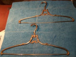 Antique Clothes Hangers With Trouser Rod,  Brass,  Messing & Metal. 7
