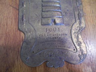 Antique Brass Door Push Sign - Compliments of The Coca - Cola Company 1901 4