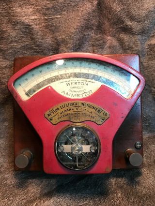 Antique Wesson Electric Direct Current Ammeter Pat Date 11/6/1888 14912