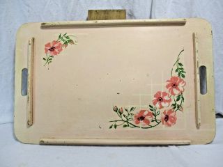 Vintage Hand Painted Wood Tray Breakfast In Bed Antique Cottage Chic Shabby