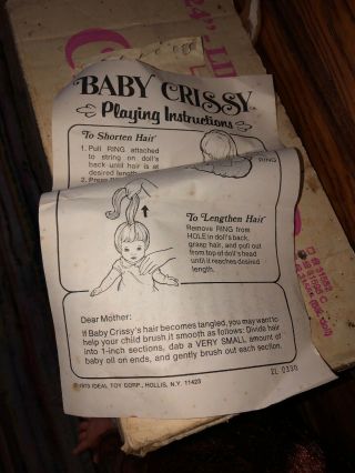 Vintage Ideal Baby Crissy/chrissy Baby Doll Box 4