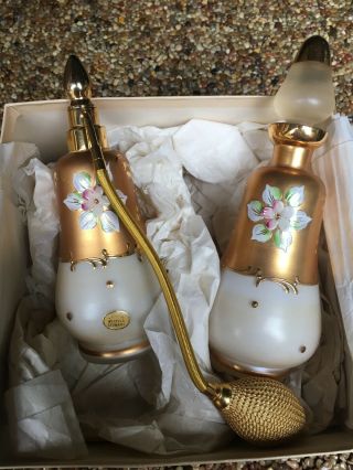 Antique Devilbiss Perfume Atomizer Bottle Cranberry & Gold