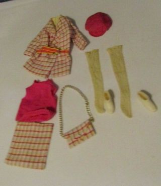 Vtg Barbie Skipper Doll Outfit Glad Plaids 1946 1967 Complete So Cute