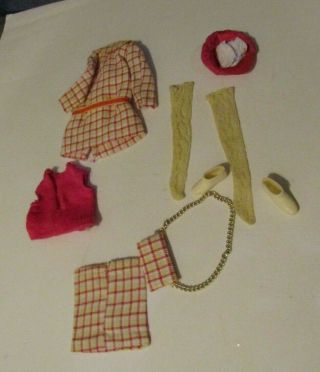 Vtg Barbie SKIPPER Doll Outfit GLAD PLAIDS 1946 1967 Complete SO CUTE 3