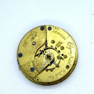 Antique 1890 Elgin 7 Jewel Wind Pocket Watch Movement Grade 73 Parts 18s