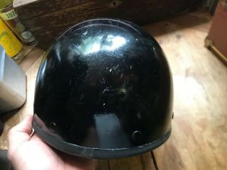 Vintage Bell Toptex Black Motorcycle Half Helmet Snell 1962 Label Size 7 1/8 2