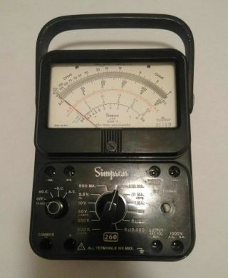 Vintage Simpson Model 260 Series 7 M Analog Volt Ohm Multimeter Meter