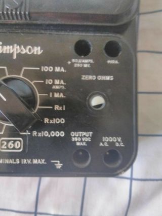 Vintage Simpson Model 260 Series 7 M Analog Volt Ohm Multimeter Meter 3