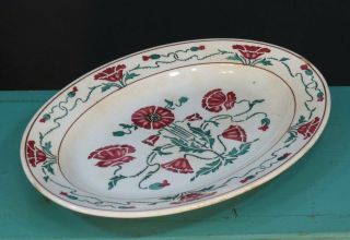 Antique Dresden Oval Plate.  Villeroy & Boch.  Circa 1900.  Germany.  Small Plat