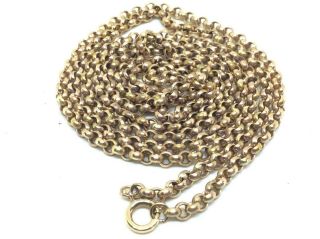 Antique Victorian 9ct Rolled Gold Long Guard Muff Necklace Chain Fob 90cm