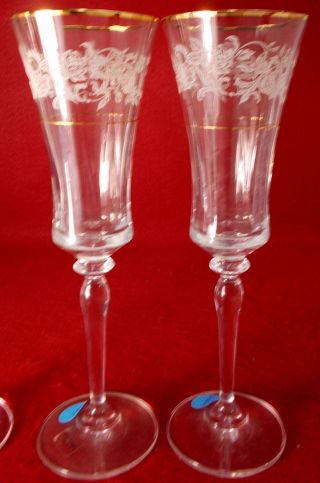 Mikasa Crystal Antique Lace Ts2715 Pattern Fluted Champagne Flute Set Of Two (2)