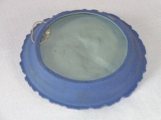 Antique German Blue & White Jasperware Bisque Plaque with Cupid 3