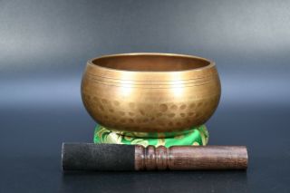 Old Meditation Singing Bowl Hand - Hammered Chakra Antique Tibetan Healing Nepal