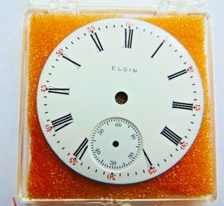 Elgin Exceptionally Antique Pocket Watch Dial In Plastic Holder