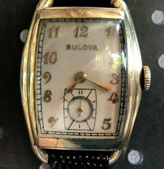 Vintage Bulova Mens Wristwatch Mid Century Gold Filled Steel Runs 10am Caliber
