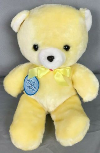 Vintage 1985 Animal Fair Yellow Teddy Bear Baby Mates Stuffed Animal Plush 14 "