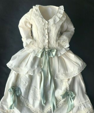 Cc Finest French Fashion Dress Antique Style Cotton App.  22 " Doll