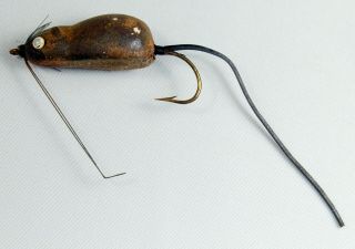 Vintage Weedless Mouse Fishing Lure W/ Tail Bait