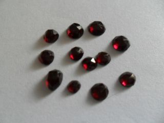 12 X Vintage/antique Loose Rose Cut Garnet Stones Previously Set In Jewellery