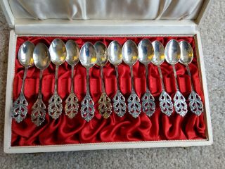 Set Of 12 Swedish Sterling Silver Spoon 