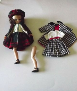Vintage American Character Tiny Betsy Mccall Doll Two Outfits,