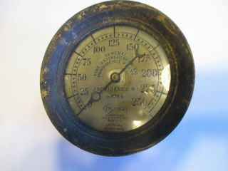 Antique Brass Gauge - General Fire Extinguisher Co.  - - 1921 Water Sprinkler Pressur
