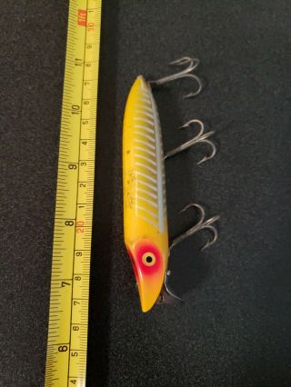 Rare Old Heddon Vamp Spook Lure Lures Gold Eyes Yellow Shore 3