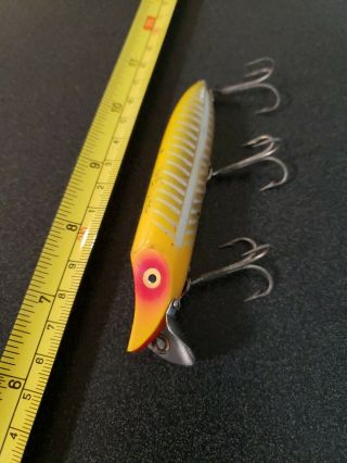 Rare Old Heddon Vamp Spook Lure Lures Gold Eyes Yellow Shore 4