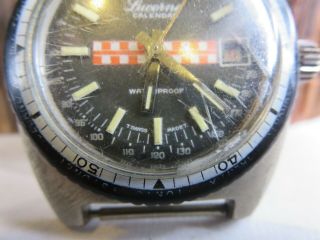 Vintage Lucerne Calendar Tachymetre Date Watch Repair Runs RP1 2