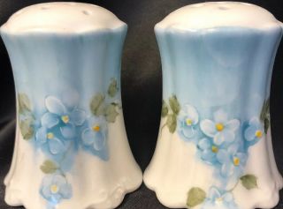 Hand Painted Antique Style Blue And White Salt And Pepper Shakers Porcelain 2