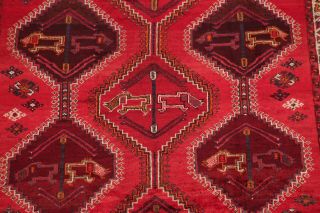 Semi - Antique Geometric Tribal Lori Area Rug Red Hand - Knotted Oriental Wool 5x8