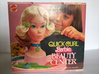 Vintage 1975 Barbie Quick Curl Miss America Styling Head Beauty Center W/box
