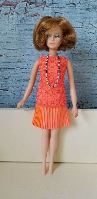 Vintage American Character Tressy Doll Red Head 1963 Barbie Dress