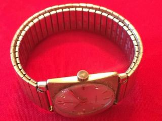Vintage Bulova Gold EP Watch.  M6.  Parts.  27mm Does Not Run.  Hands Move 4