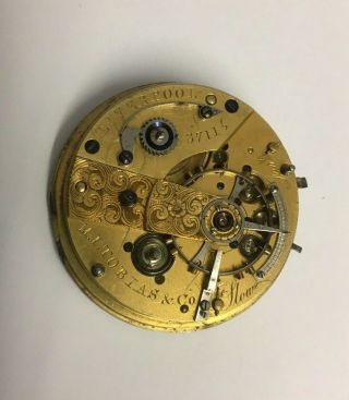 Antique Fusee Pocket Watch Movement M I Tobias & Co Liverpool In Order