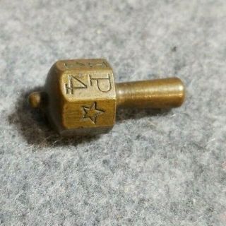 Antique Brass Put And Take Teetotum 8 Sided Spinner,  Wwi Trench Game