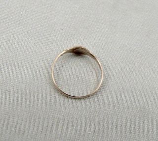 Antique Edwardian 10K Yellow GOLD BABY RING Childs Oval Signet 0.  3g Size 1.  25 4