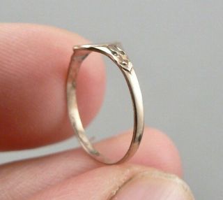 Antique Edwardian 10K Yellow GOLD BABY RING Childs Oval Signet 0.  3g Size 1.  25 6