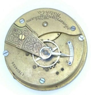 Antique 1908 Waltham 7 J Wind Pocket Watch Movement No.  1 Parts 18s