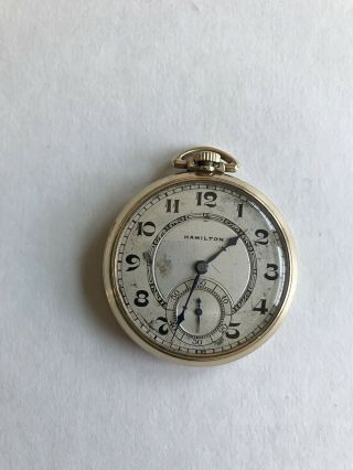 Antique Hamilton 10k Rolled Gold 17 Jewel Pocket Watch