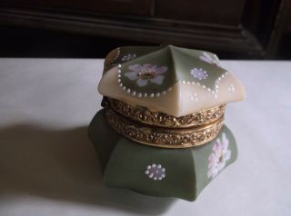 Antique Nakara Glass Trinket Box C.  F.  M