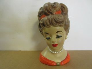 Vintage Lady Head Vase Rubens 485