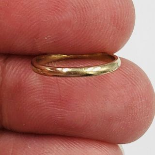 Antique Victorian 10k Yellow Gold Baby Child Ring Band Size 1.  5