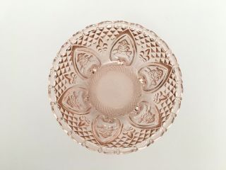 Antique Vintage Pink Depression Glass Candy Dish with Lid,  Roses in Hearts 7